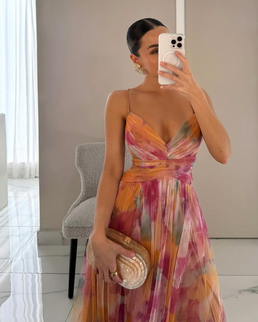 Women's Floral Maxi Wedding Guest Dress (2)