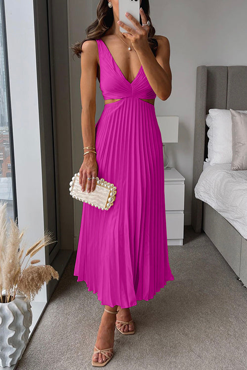 Women's Flowing Maxi Dress for Wedding Guests in Pink