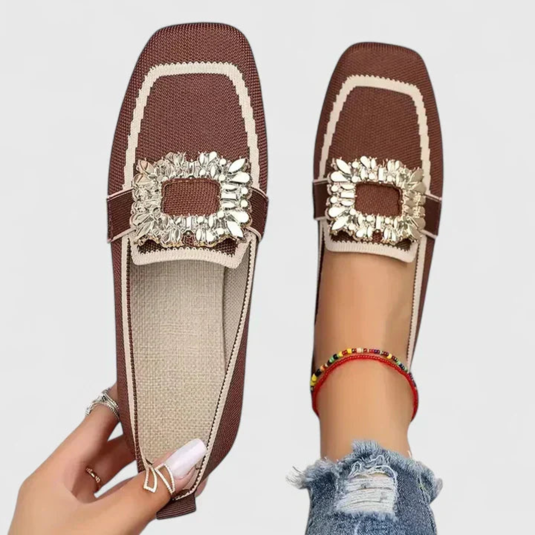 Women's Jeweled Loafer for Everyday Elegance in Brown