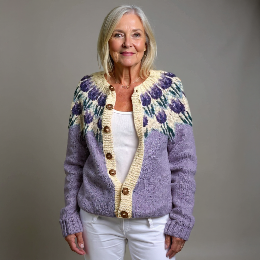 Women's Knitted Jumper Nordic Vintage for Autumn