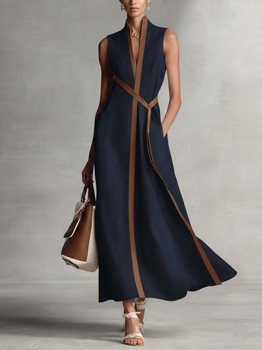 Women's Lightweight Autumn Wedding Guest Dress in Navy