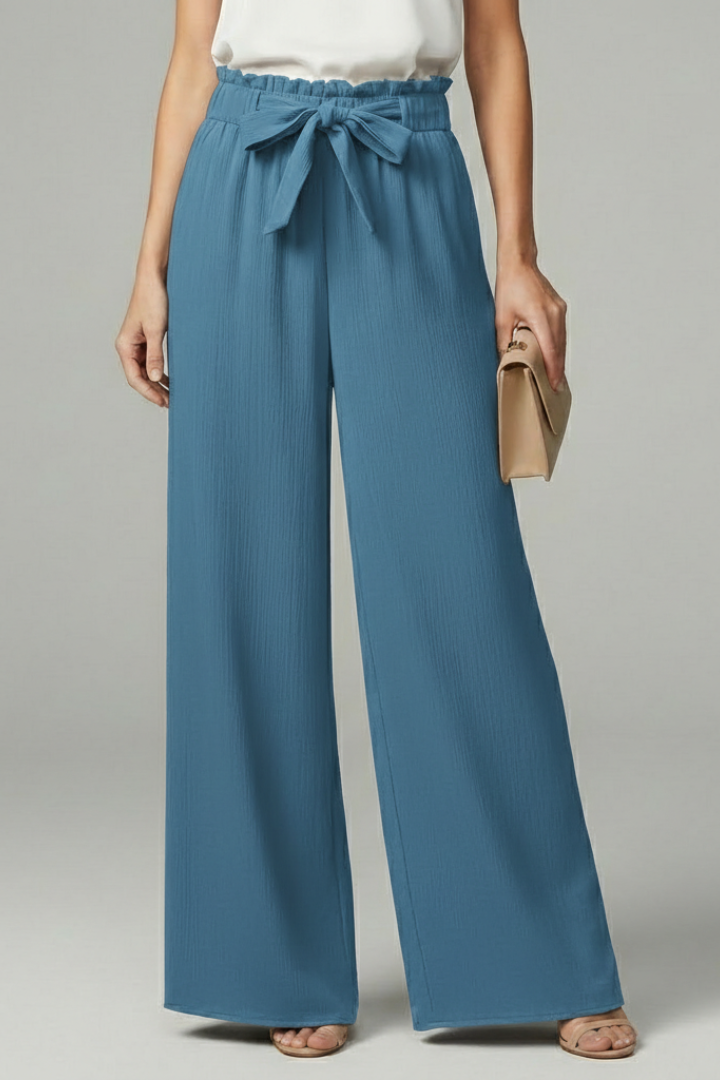Women's Lightweight Wide Leg Trousers for Summer in Black