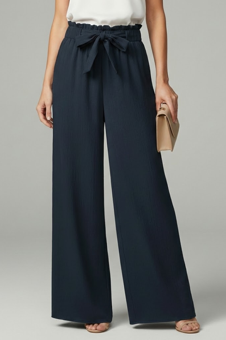 Women's Lightweight Wide Leg Trousers for Summer in Blue