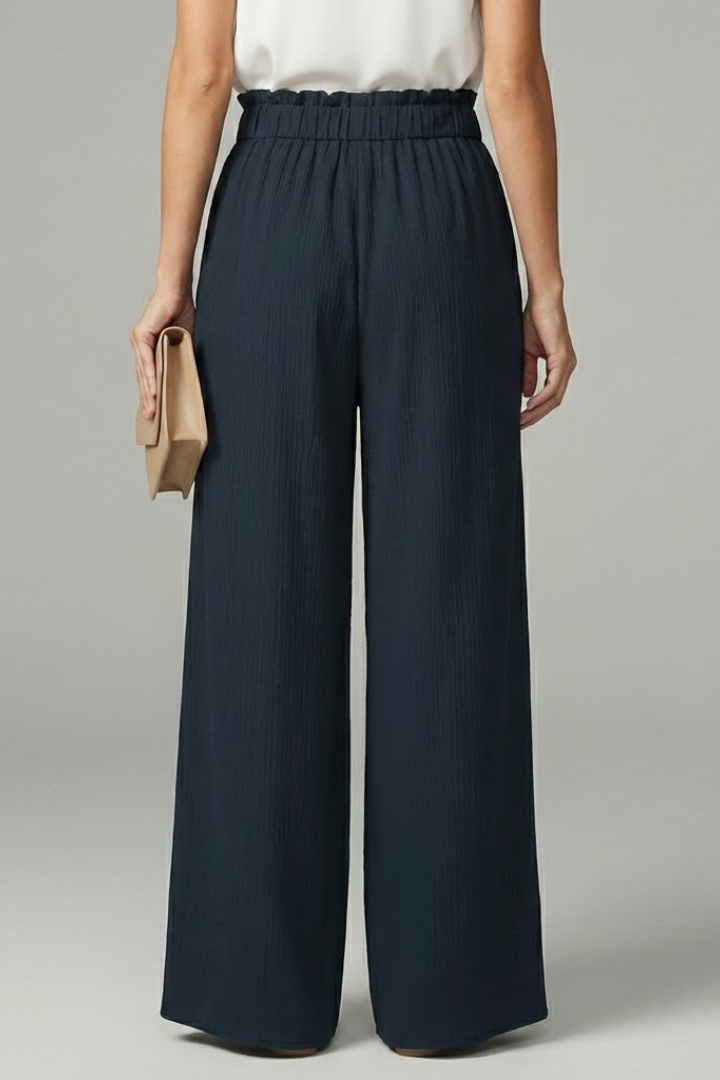Women's Lightweight Wide Leg Trousers for Summer in Brown