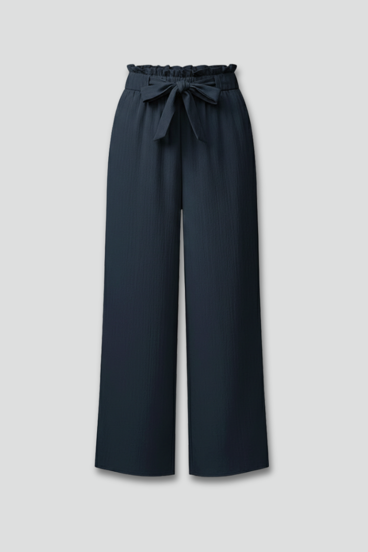 Women's Lightweight Wide Leg Trousers for Summer in Dark Blue