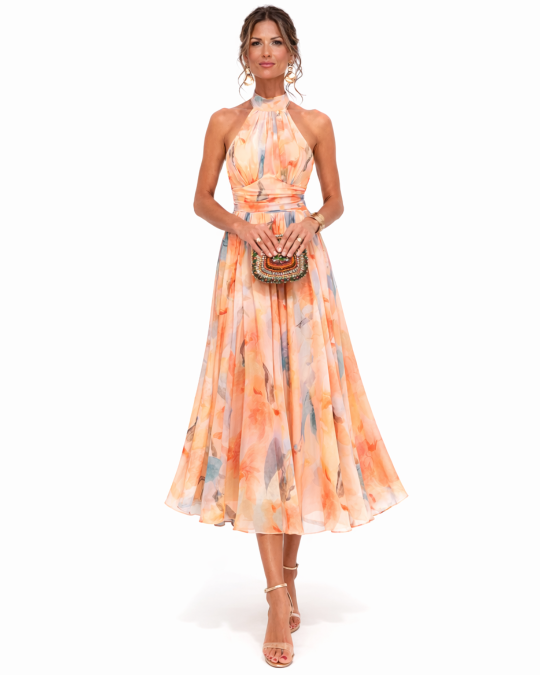 Women's Linen Maxi Dress for Summer Weddings