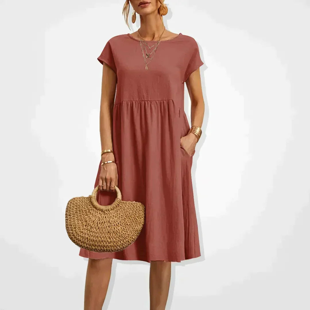 Women's Linen Relaxed Wedding Guest Dress