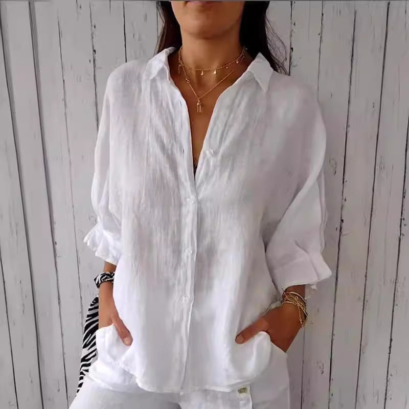 Women's Long Sleeve Top in Relaxed Linen