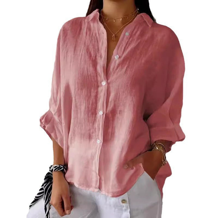 Women's Long Sleeve Top in Relaxed Linen (5)