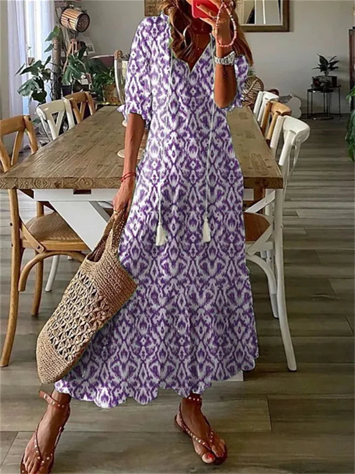 Women's Maxi Wedding Guest Dress for Elegant Occasions in Purple