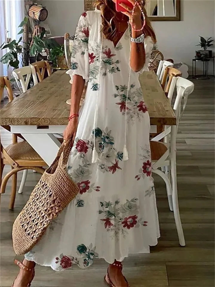 Women's Maxi Wedding Guest Dress for Elegant Occasions in White