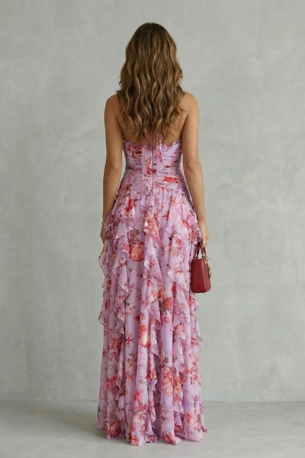 Women's Romantic Floral Maxi Wedding Guest Dress (4)