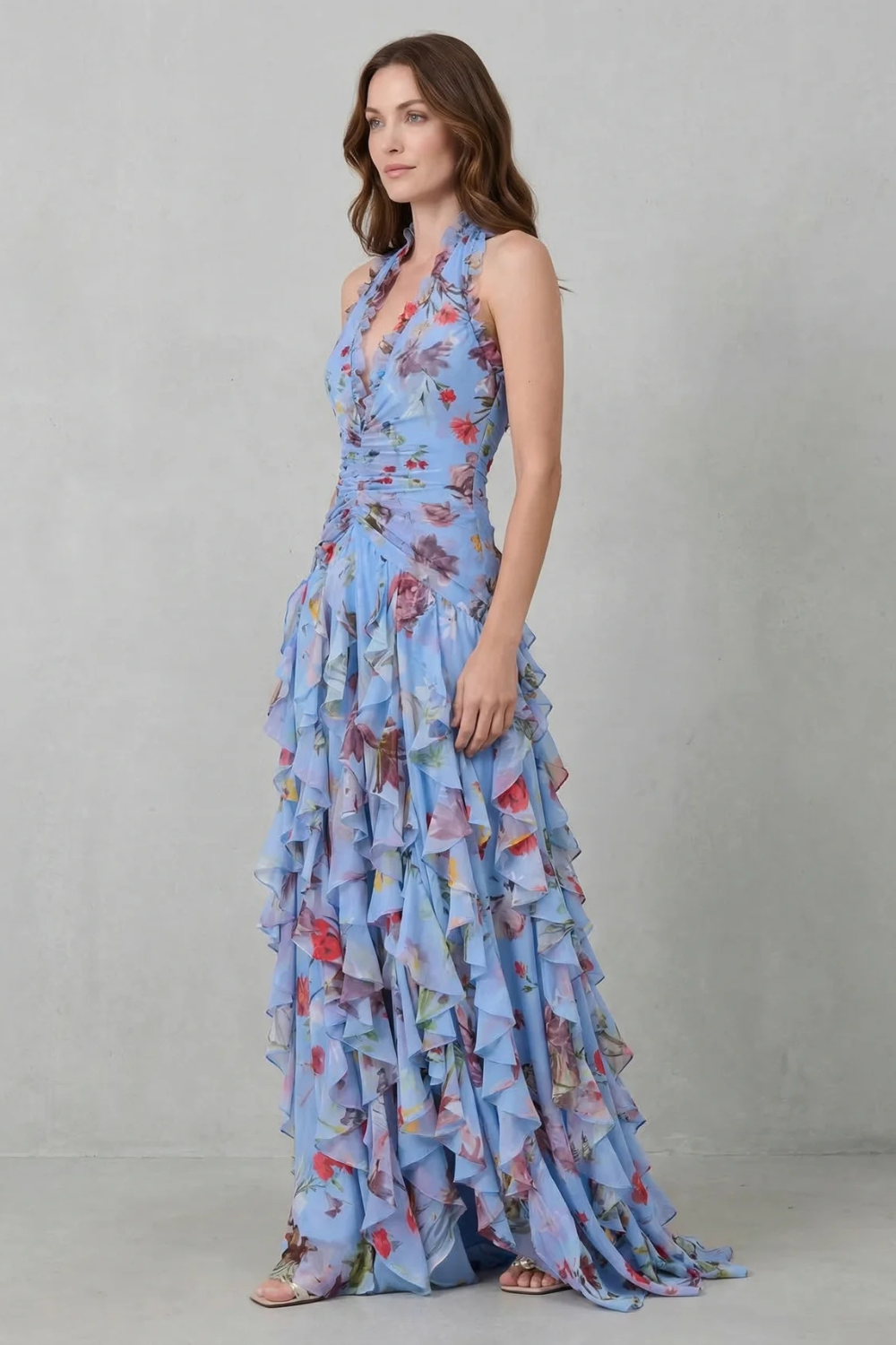 Women's Romantic Floral Maxi Wedding Guest Dress (7)