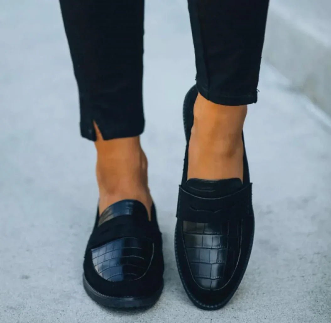 Women's Slip-On Loafer with Crocodile Texture