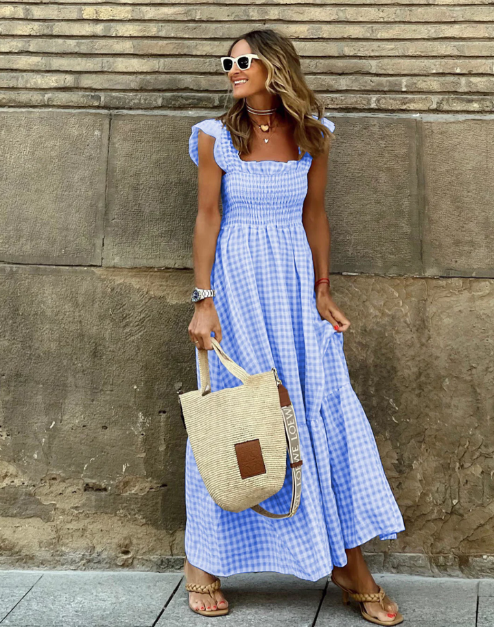Women’s Smocked Casual Events Maxi in Blue
