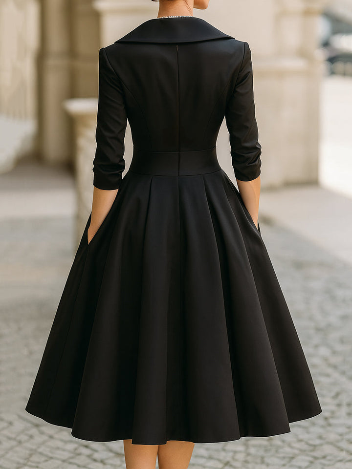 Women's Sophisticated Autumn Wedding Guest Dress (4)