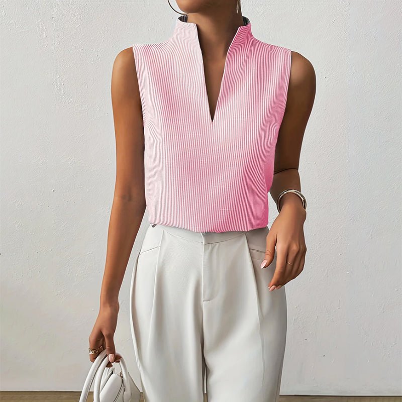 Women's Striped Cotton Blouse for Business in Pink