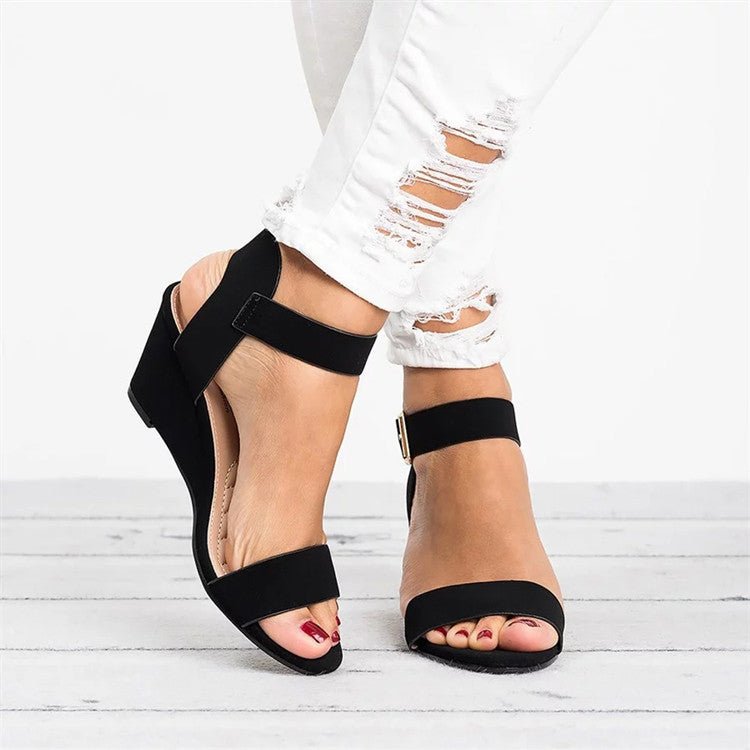 Women's Summer Wedge Sandal with in Black