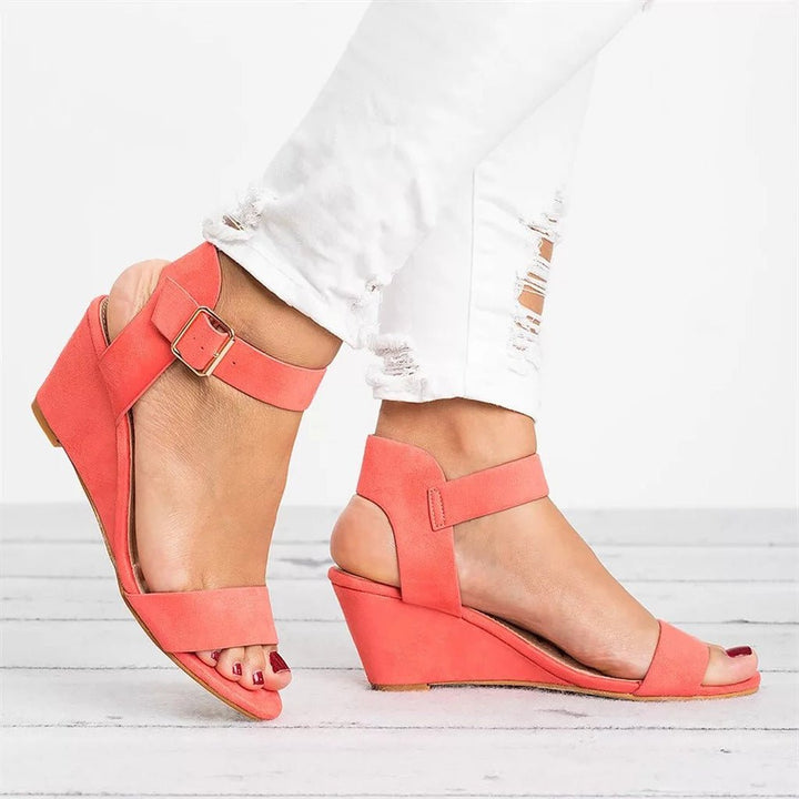 Women's Summer Wedge Sandal with in Light Red