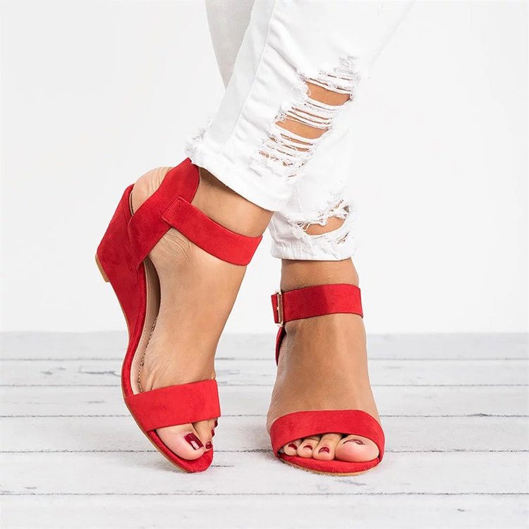 Women's Summer Wedge Sandal with in Red