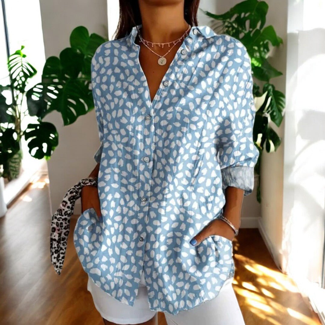 Women's Vintage Long Sleeve Top for Going Out in Light blue
