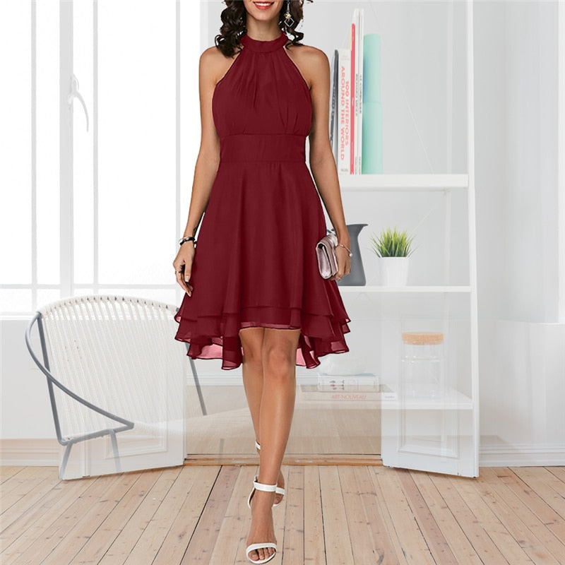 Women's Wedding Guest Dress for Everyday Elegance in Red