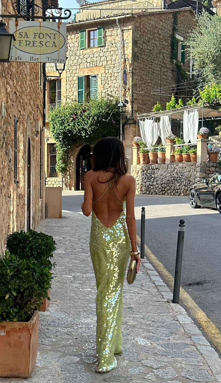 Women's Wedding Guest Dress with Sequin Detail (4)