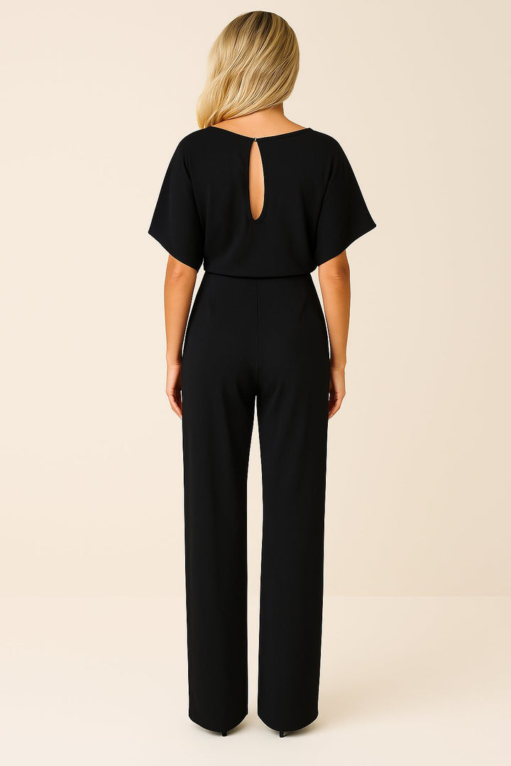 Women's Wide-Leg Jumpsuit with Adjustable Tie Waist (9)