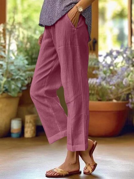 Women's Wide Leg Trousers for Everyday in Purple