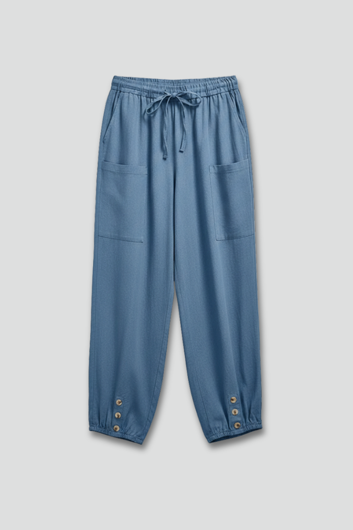 Women's Wide Leg Trousers for Summer Days in Blue