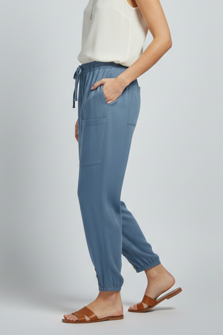 Women's Wide Leg Trousers for Summer Days in Navy